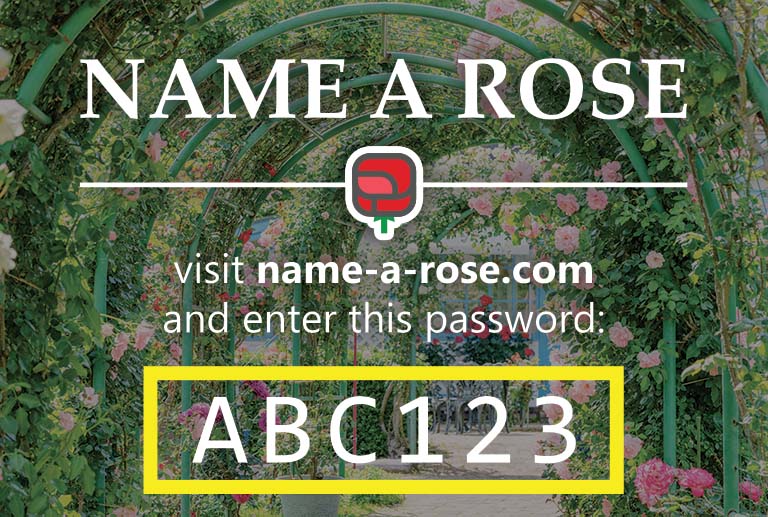 Example of a Name-a-Rose card